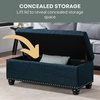 image:imageConvenience Concepts Designs4Comfort 9th Avenue Upholstered Storage Ottoman Bench 42  Contemporary Foot Stool and Seat with Hinged Lid for Living Room Hallway Entryway Dark Blue FabricDark Blue Fabric