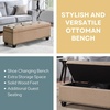 image:imageConvenience Concepts Designs4Comfort 9th Avenue Upholstered Storage Ottoman Bench 42  Contemporary Foot Stool and Seat with Hinged Lid for Living Room Hallway Entryway Dark Blue FabricTan Fabric