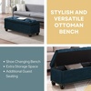 image:imageConvenience Concepts Designs4Comfort 9th Avenue Upholstered Storage Ottoman Bench 42  Contemporary Foot Stool and Seat with Hinged Lid for Living Room Hallway Entryway Dark Blue FabricDark Blue Fabric