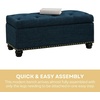 image:imageConvenience Concepts Designs4Comfort 9th Avenue Upholstered Storage Ottoman Bench 42  Contemporary Foot Stool and Seat with Hinged Lid for Living Room Hallway Entryway Dark Blue FabricDark Blue Fabric
