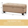 image:imageConvenience Concepts Designs4Comfort 9th Avenue Upholstered Storage Ottoman Bench 42  Contemporary Foot Stool and Seat with Hinged Lid for Living Room Hallway Entryway Dark Blue FabricTan Fabric