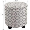 image:imageConvenience Concepts Designs4Comfort Accent Storage Ottoman 1575  Round Modern Upholstered Foot Stool with Tray Lid for Living Room Family Room Storage Ottoman Seat Ribbon Pattern Fabric