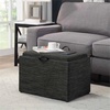 image:imageConvenience Concepts Designs4Comfort Accent Storage Ottoman 2275  Modern Foot Stool with Decorative Tray for Living Room Dining Room Office Black Faux LeatherDark Charcoal Gray Fabric