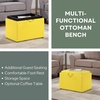 image:imageConvenience Concepts Designs4Comfort Accent Storage Ottoman 2275  Modern Foot Stool with Decorative Tray for Living Room Dining Room Office Black Faux LeatherYellow Faux Leather