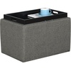 image:imageConvenience Concepts Designs4Comfort Accent Storage Ottoman 2275  Modern Foot Stool with Decorative Tray for Living Room Dining Room Office Black Faux LeatherSoft Gray Fabric