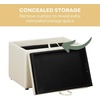 image:imageConvenience Concepts Designs4Comfort Accent Storage Ottoman 2275  Modern Foot Stool with Decorative Tray for Living Room Dining Room Office Black Faux LeatherIvory Faux Leather
