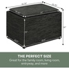 image:imageConvenience Concepts Designs4Comfort Accent Storage Ottoman 2275  Modern Foot Stool with Decorative Tray for Living Room Dining Room Office Black Faux LeatherDark Charcoal Gray Fabric