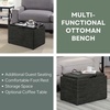 image:imageConvenience Concepts Designs4Comfort Accent Storage Ottoman 2275  Modern Foot Stool with Decorative Tray for Living Room Dining Room Office Black Faux LeatherDark Charcoal Gray Fabric