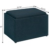 image:imageConvenience Concepts Designs4Comfort Accent Storage Ottoman 2275  Modern Foot Stool with Decorative Tray for Living Room Dining Room Office Black Faux LeatherDark Blue Fabric