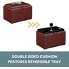 image:imageConvenience Concepts Designs4Comfort Accent Storage Ottoman 2275  Modern Foot Stool with Decorative Tray for Living Room Dining Room Office Black Faux LeatherBurgundy Faux Leather