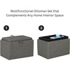 image:imageConvenience Concepts Designs4Comfort Accent Storage Ottoman 2275  Modern Foot Stool with Decorative Tray for Living Room Dining Room Office Black Faux LeatherSoft Gray Fabric