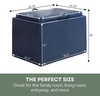 image:imageConvenience Concepts Designs4Comfort Accent Storage Ottoman 2275  Modern Foot Stool with Decorative Tray for Living Room Dining Room Office Black Faux LeatherBlue Faux Leather