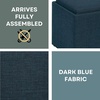 image:imageConvenience Concepts Designs4Comfort Accent Storage Ottoman 2275  Modern Foot Stool with Decorative Tray for Living Room Dining Room Office Black Faux LeatherDark Blue Fabric