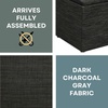 image:imageConvenience Concepts Designs4Comfort Accent Storage Ottoman 2275  Modern Foot Stool with Decorative Tray for Living Room Dining Room Office Black Faux LeatherDark Charcoal Gray Fabric