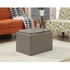 image:imageConvenience Concepts Designs4Comfort Accent Storage Ottoman 2275  Modern Foot Stool with Decorative Tray for Living Room Dining Room Office Black Faux LeatherGray Faux Leather