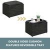 image:imageConvenience Concepts Designs4Comfort Accent Storage Ottoman 2275  Modern Foot Stool with Decorative Tray for Living Room Dining Room Office Black Faux LeatherDark Charcoal Gray Fabric
