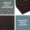 image:imageConvenience Concepts Designs4Comfort Accent Storage Ottoman 2275  Modern Foot Stool with Decorative Tray for Living Room Dining Room Office Black Faux LeatherEspresso Faux Leather