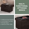 image:imageConvenience Concepts Designs4Comfort Accent Storage Ottoman 2275  Modern Foot Stool with Decorative Tray for Living Room Dining Room Office Black Faux LeatherEspresso Faux Leather