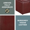 image:imageConvenience Concepts Designs4Comfort Accent Storage Ottoman 2275  Modern Foot Stool with Decorative Tray for Living Room Dining Room Office Black Faux LeatherBurgundy Faux Leather