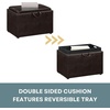 image:imageConvenience Concepts Designs4Comfort Accent Storage Ottoman 2275  Modern Foot Stool with Decorative Tray for Living Room Dining Room Office Black Faux LeatherEspresso Faux Leather