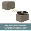 image:imageConvenience Concepts Designs4Comfort Accent Storage Ottoman 2275  Modern Foot Stool with Decorative Tray for Living Room Dining Room Office Black Faux LeatherGray Faux Leather