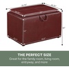 image:imageConvenience Concepts Designs4Comfort Accent Storage Ottoman 2275  Modern Foot Stool with Decorative Tray for Living Room Dining Room Office Black Faux LeatherBurgundy Faux Leather