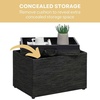 image:imageConvenience Concepts Designs4Comfort Accent Storage Ottoman 2275  Modern Foot Stool with Decorative Tray for Living Room Dining Room Office Black Faux LeatherDark Charcoal Gray Fabric