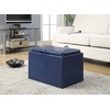 image:imageConvenience Concepts Designs4Comfort Accent Storage Ottoman 2275  Modern Foot Stool with Decorative Tray for Living Room Dining Room Office Black Faux LeatherBlue Faux Leather