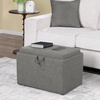 image:imageConvenience Concepts Designs4Comfort Accent Storage Ottoman 2275  Modern Foot Stool with Decorative Tray for Living Room Dining Room Office Black Faux LeatherSoft Gray Fabric