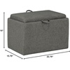image:imageConvenience Concepts Designs4Comfort Accent Storage Ottoman 2275  Modern Foot Stool with Decorative Tray for Living Room Dining Room Office Black Faux LeatherSoft Gray Fabric