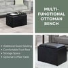 image:imageConvenience Concepts Designs4Comfort Accent Storage Ottoman 2275  Modern Foot Stool with Decorative Tray for Living Room Dining Room Office Black Faux LeatherBlack Faux Leather