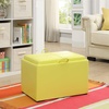 image:imageConvenience Concepts Designs4Comfort Accent Storage Ottoman 2275  Modern Foot Stool with Decorative Tray for Living Room Dining Room Office Black Faux LeatherYellow Faux Leather
