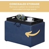 image:imageConvenience Concepts Designs4Comfort Accent Storage Ottoman 2275  Modern Foot Stool with Decorative Tray for Living Room Dining Room Office Black Faux LeatherBlue Faux Leather