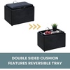 image:imageConvenience Concepts Designs4Comfort Accent Storage Ottoman 2275  Modern Foot Stool with Decorative Tray for Living Room Dining Room Office Black Faux LeatherBlack Faux Leather