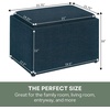 image:imageConvenience Concepts Designs4Comfort Accent Storage Ottoman 2275  Modern Foot Stool with Decorative Tray for Living Room Dining Room Office Black Faux LeatherDark Blue Fabric