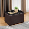 image:imageConvenience Concepts Designs4Comfort Accent Storage Ottoman 2275  Modern Foot Stool with Decorative Tray for Living Room Dining Room Office Black Faux LeatherEspresso Faux Leather