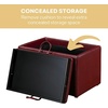image:imageConvenience Concepts Designs4Comfort Accent Storage Ottoman 2275  Modern Foot Stool with Decorative Tray for Living Room Dining Room Office Black Faux LeatherBurgundy Faux Leather