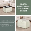image:imageConvenience Concepts Designs4Comfort Accent Storage Ottoman 2275  Modern Foot Stool with Decorative Tray for Living Room Dining Room Office Black Faux LeatherIvory Faux Leather