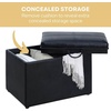 image:imageConvenience Concepts Designs4Comfort Accent Storage Ottoman 2275  Modern Foot Stool with Decorative Tray for Living Room Dining Room Office Black Faux LeatherBlack Faux Leather