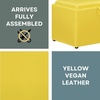image:imageConvenience Concepts Designs4Comfort Accent Storage Ottoman 2275  Modern Foot Stool with Decorative Tray for Living Room Dining Room Office Black Faux LeatherYellow Faux Leather