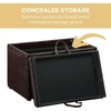 image:imageConvenience Concepts Designs4Comfort Accent Storage Ottoman 2275  Modern Foot Stool with Decorative Tray for Living Room Dining Room Office Black Faux LeatherEspresso Faux Leather