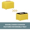 image:imageConvenience Concepts Designs4Comfort Accent Storage Ottoman 2275  Modern Foot Stool with Decorative Tray for Living Room Dining Room Office Black Faux LeatherYellow Faux Leather