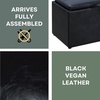 image:imageConvenience Concepts Designs4Comfort Accent Storage Ottoman 2275  Modern Foot Stool with Decorative Tray for Living Room Dining Room Office Black Faux LeatherBlack Faux Leather
