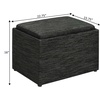 image:imageConvenience Concepts Designs4Comfort Accent Storage Ottoman 2275  Modern Foot Stool with Decorative Tray for Living Room Dining Room Office Black Faux LeatherDark Charcoal Gray Fabric