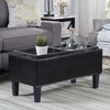 image:imageConvenience Concepts Designs4Comfort Brentwood Storage Ottoman with Reversible Trays Black Faux LeatherBlackBlack Faux LeatherBlack