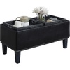 image:imageConvenience Concepts Designs4Comfort Brentwood Storage Ottoman with Reversible Trays Black Faux LeatherBlackBlack Faux LeatherBlack