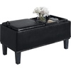 image:imageConvenience Concepts Designs4Comfort Brentwood Storage Ottoman with Reversible Trays Black Faux LeatherBlackBlack Faux LeatherBlack