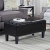 image:imageConvenience Concepts Designs4Comfort Brentwood Storage Ottoman with Reversible Trays Black Faux LeatherBlackBlack Faux LeatherBlack