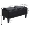 image:imageConvenience Concepts Designs4Comfort Brentwood Storage Ottoman with Reversible Trays Black Faux LeatherBlackBlack Faux LeatherBlack