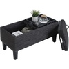 image:imageConvenience Concepts Designs4Comfort Brentwood Storage Ottoman with Reversible Trays Black Faux LeatherBlackDark Charcoal Gray FabricBlack